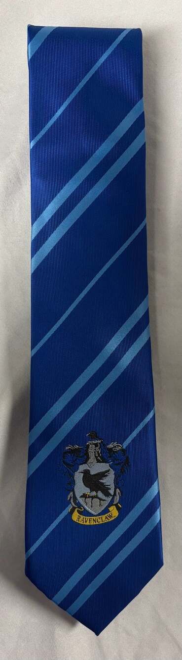 Harry Potter Ravenclaw House Crest Blue Striped Necktie